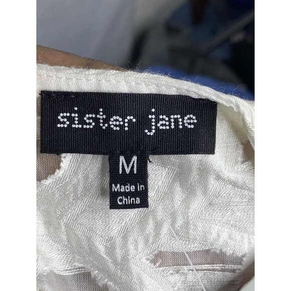 Sister Jane Women's Cross‎ Out Cropped Top White SZ M - Picture 5 of 7